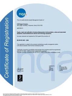 NQA ISO 9001 Certificate