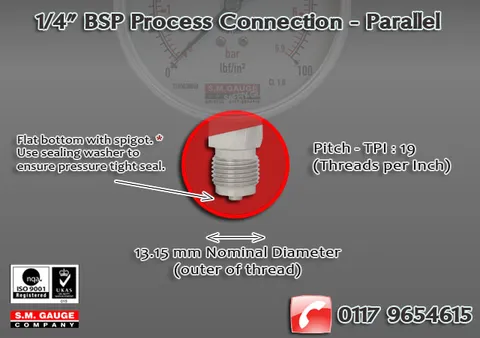 1/4″ BSP process connection