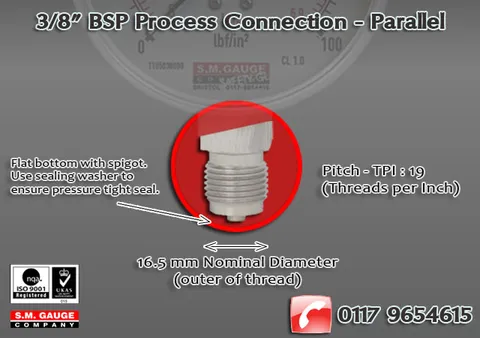 3/8″ BSP process connection